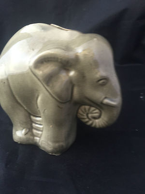 Sparbüchse Elephant Barbotine Um 1900 Antike Figur