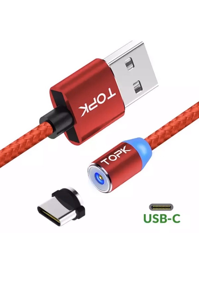 TOPK Strong Magnetic+360°Rotation Fast Charging Charger Cable e