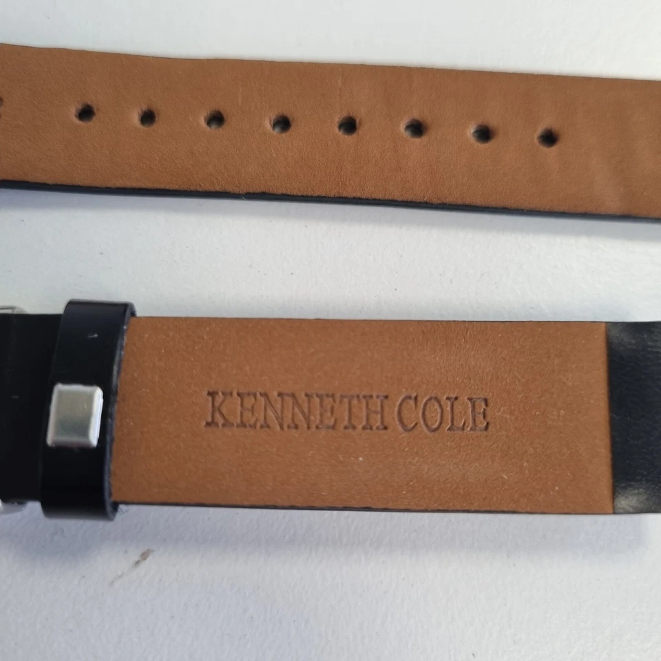Kenneth Cole New York pulseira de relógio de couro preto 17mm novo estoque antigo (sem pinos) - Imagem 3 de 4