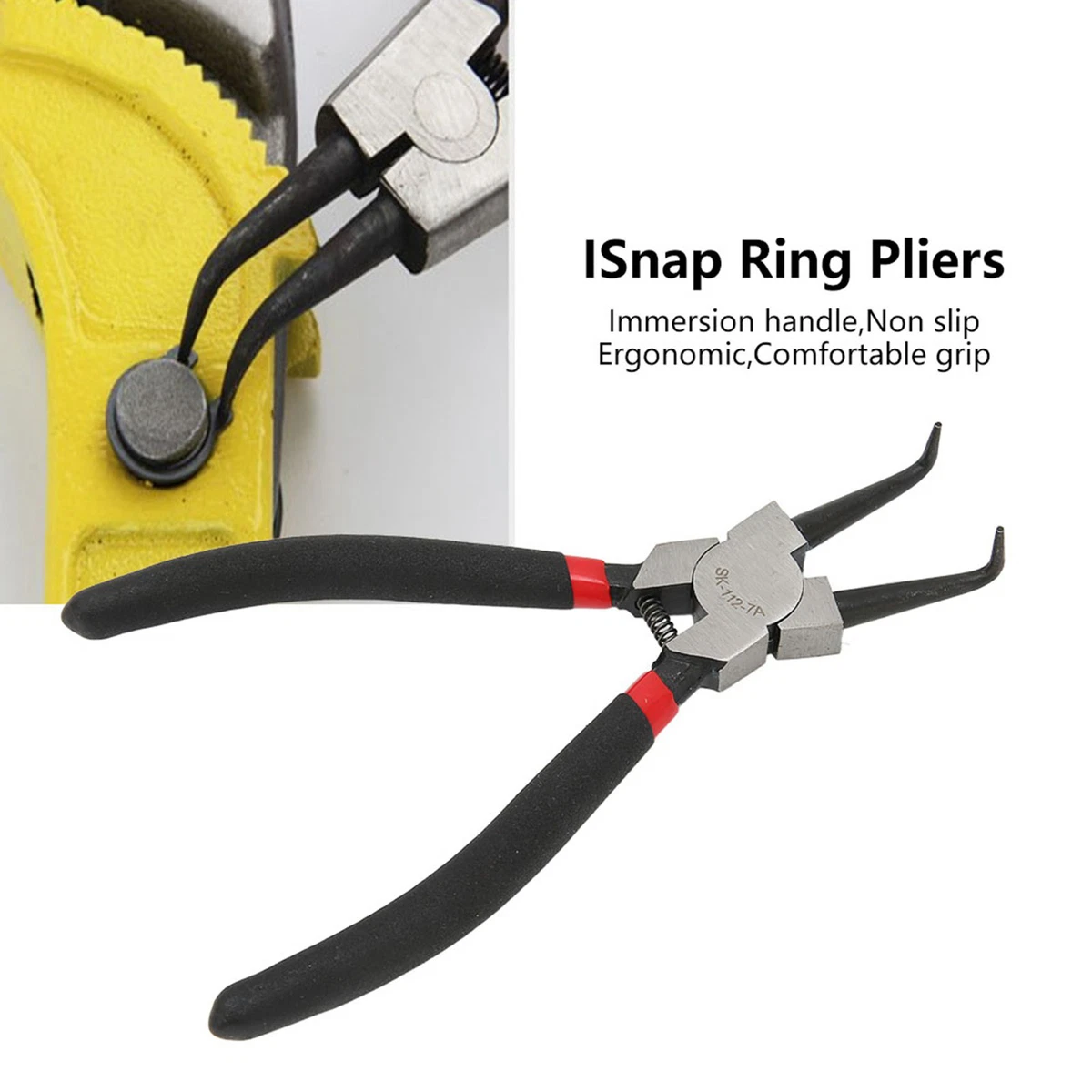 Circlip Pliers Carbon Steel Rubber Internal Snap Ring Pliers With Immersion