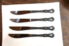 Stanley Roberts Stainless Flatware Precious Rose Pattern 4 Dinner Knives 8 3/8"