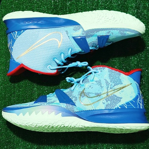 Nike Kyrie 7 Preheat Special FX Bleached Aqua Gold Sneakers DC0588-400 Size 18 - Picture 3 of 11