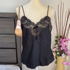 Vintage CHRISTIAN DIOR damask Satin Camisole Top Saks Fifth Avenue WOMANS LARGE