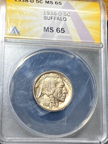 1938-D Buffalo Nickel ANACS MS65 Gold-Toned Beauty CHRC