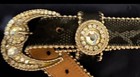 Rare Leatherock Vintage Black Belt With Faux Diamonds Measures 33” — photo 4