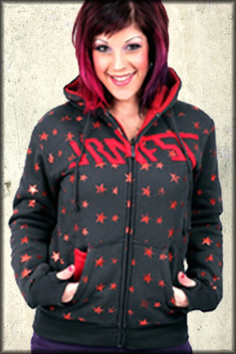 Iron Fist Starstruck Foil Stars Mujer Manga Larga Forrada Sudadera con Capucha Negra Foto 2 de 2