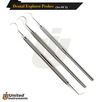 Dental Probe 23 Periodontal Explorers 6 Set Teeth Cleaning Dentists Picks Tools 