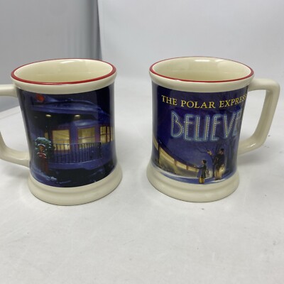 Warner Brothers The Polar Express, Paar Kaffeetassen Believe 3D, Neu