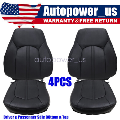 For 2008-2013 Cadillac CTS Driver Passenger Bottom Top Leather Seat Cover BLACK