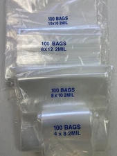 Clear Zip Lock Reclosable Bags 2-Mil Plastic Zipper Seal Top Jewelry Baggies
