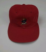 Vintage 90s Polo Sport Ralph Lauren Sit Down Bear Hat USA Made Stadium Crest RL