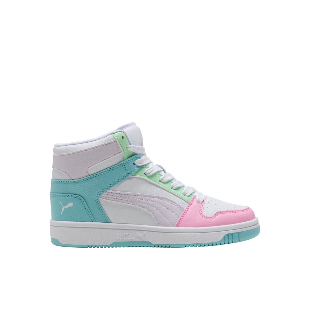 PUMA Rebound Layup Rcl High Top  Youth Girls Blue, Grey, White Sneakers Casual S