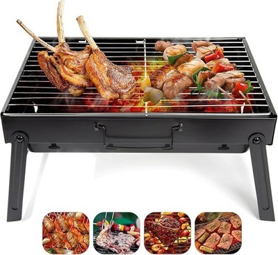 Grill BBQ Holzkohlegrill Klappgrill Camping Standgrill Tragbar Edelstahl Grill