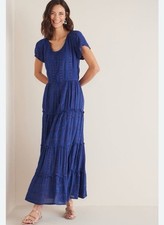 Soft Surroundings Blue Kara Shimmer Dress Size Medium Petite