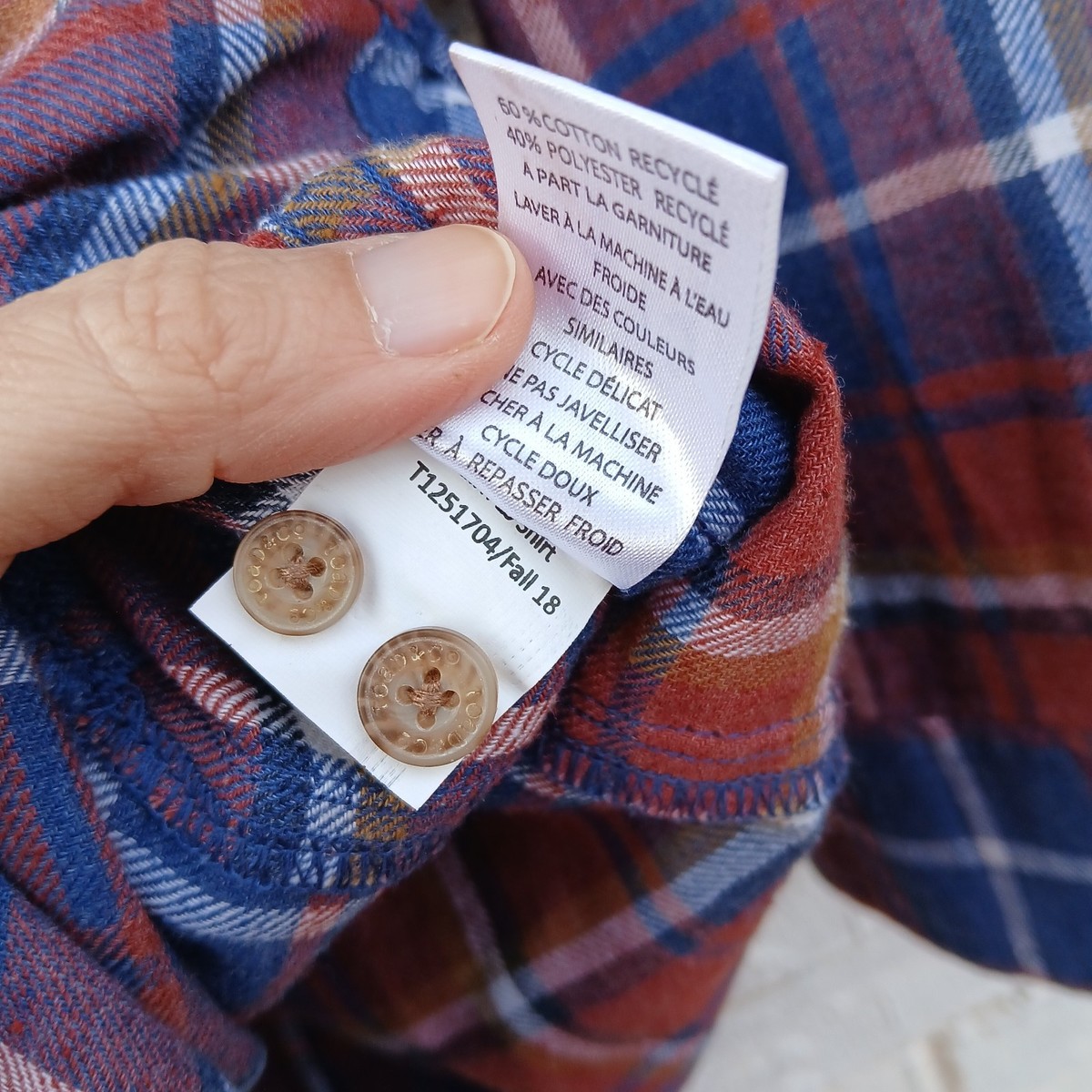Toad & Co Cairn Flannel Plaid Shirt Size Large View 6