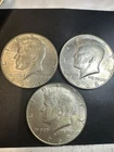 1968 D Kennedy Half Dollar, Set of 3, Actual Coins 50c