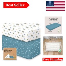 Organic 2-Pack Crib Sheets   Soft, Breathable  SnugFit for Baby's Comfort