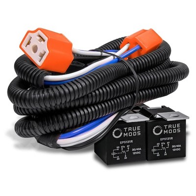 True Mods H6054 H4 LED Headlight Wiring Harness [Negative Switched... 