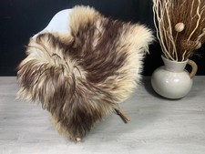 Icelandic Real Sheepskin Rug Mouflon Brown Seat Cover Pet Bed Throw Rug