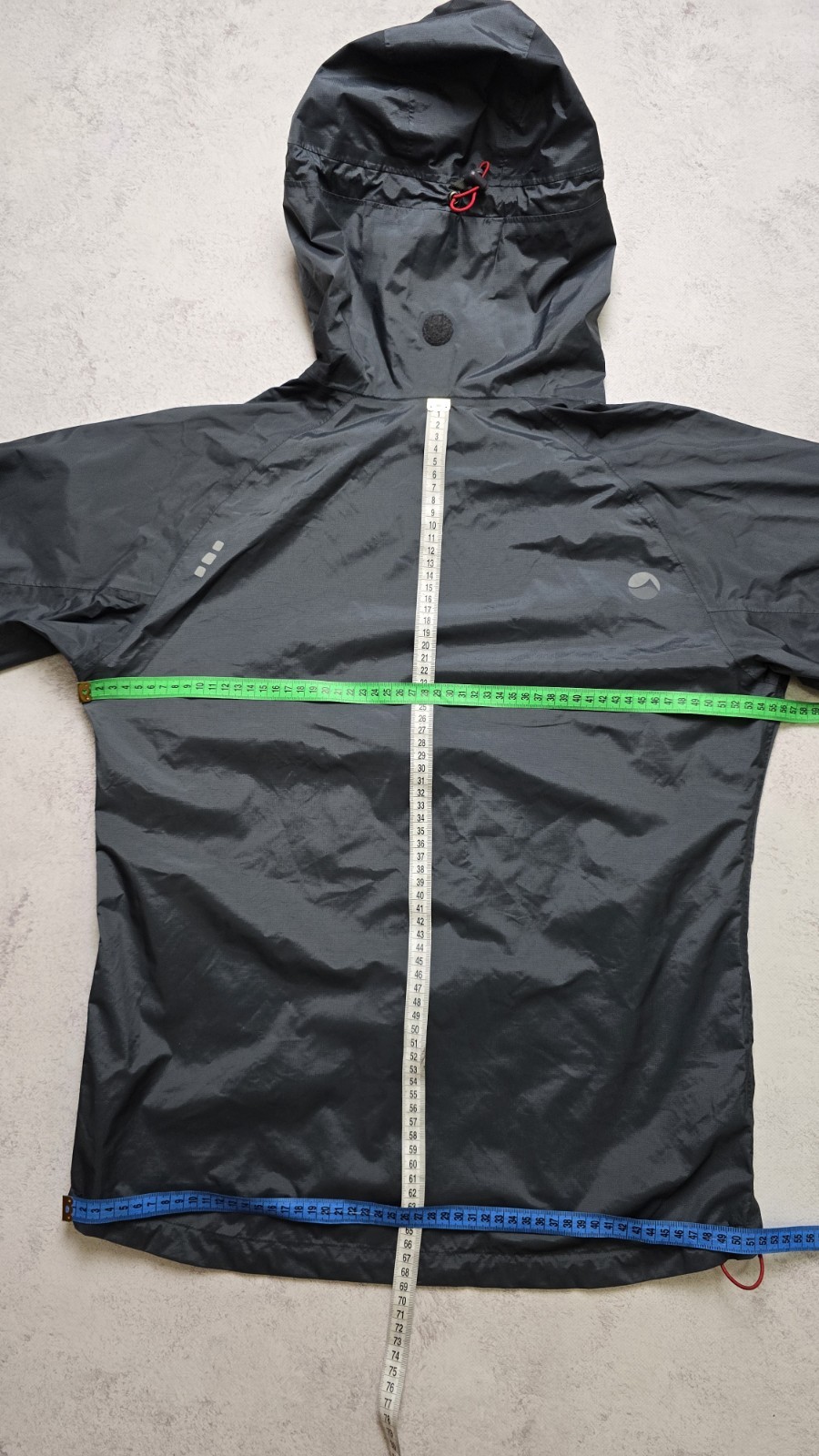 Montane Pertex Shield Waterproof Hooded Rain Jacket Black Red Lightweight Shell image 4