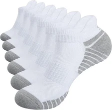 6 pair Running Socks Anti-Blister Cushioned Sports Socks Trainer Socks for M 6-8