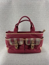 Longaberger Plaid Tote Bag with Double Handles Inner Pockets