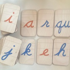 Cursive Alphabet Wooden Flash Cards Handwriti...