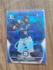 Gabriel Gonzalez Signed 2023 Bowman Baseball Card BCP133 Twins Sapphire