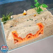 LingoFoto Orange Aquarium Underwater Fish Tunnel/Cave Fish Hide for Aquarium 