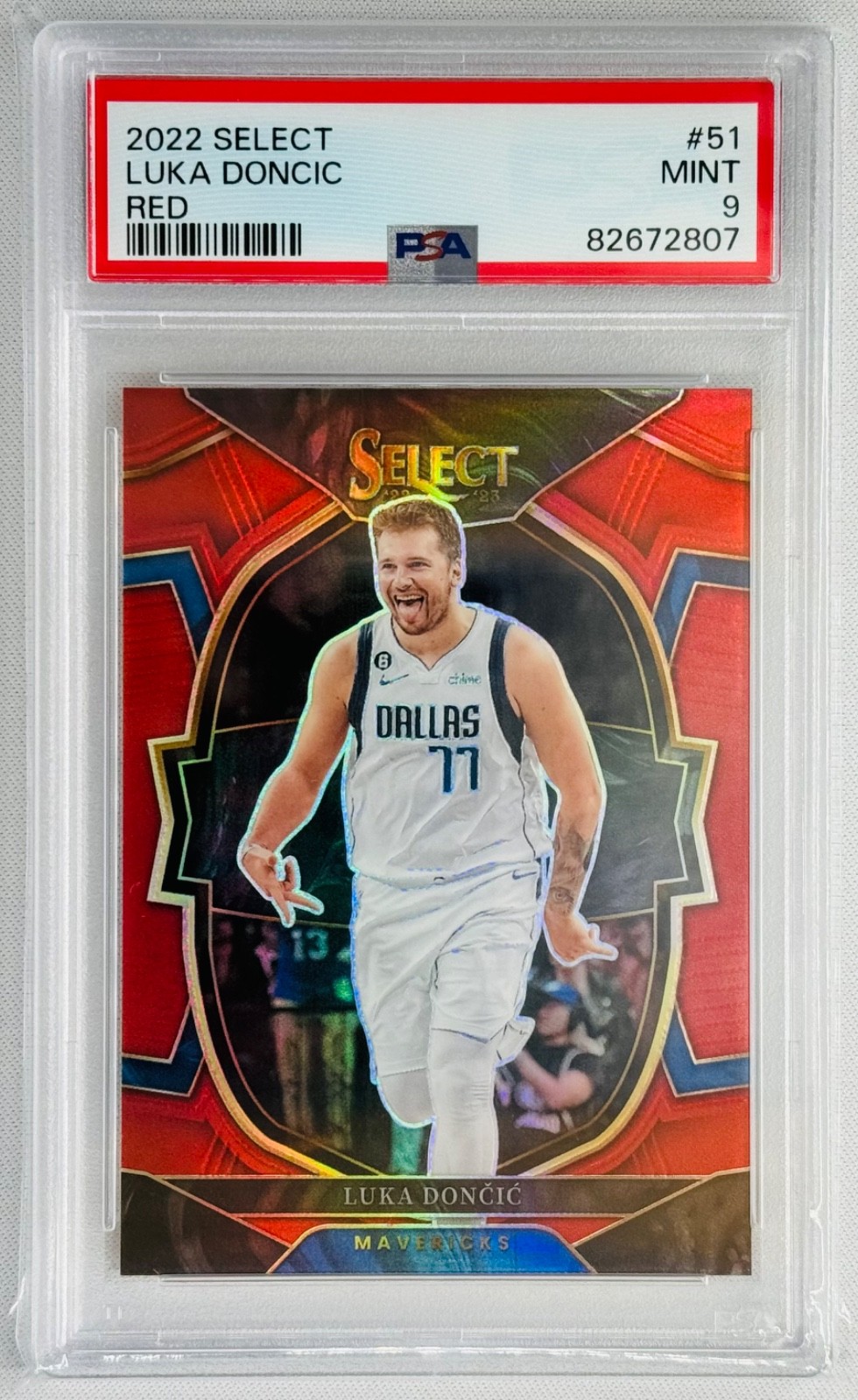 2022-23 Select Luka Doncic #51 Concourse Red 063/199 PSA 9 Mavericks Pop 9