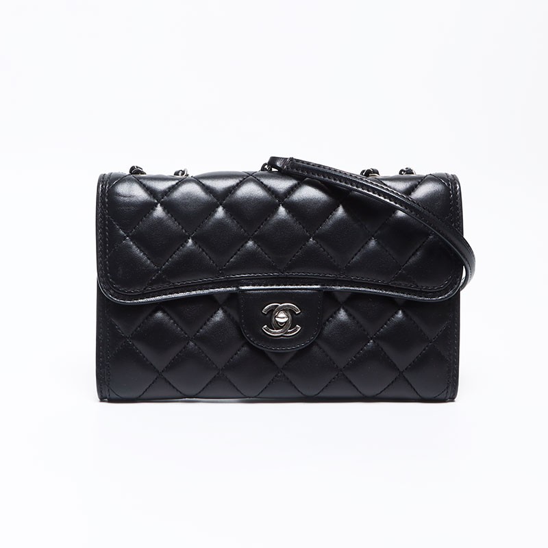 CHANEL Matelasse Gunmetal Black Shoulder Bag 2013-2024 WS14341