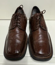 Men’s Bostonian Square Toe Brown Leather Dress Shoes #29576 Made In Italy Size M