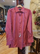 PAUL FREDRICK Dress Shirt Men's 100 Cotton Size 19-36
