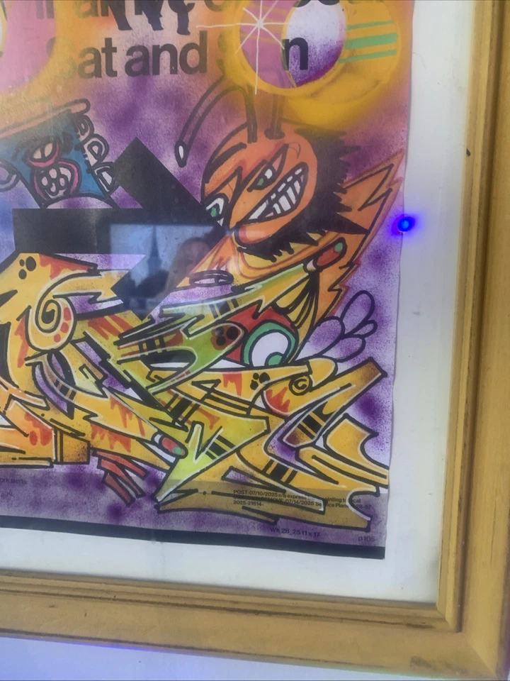 Graffiti art graffiti original MTA poster TOPIK TSK ORIGINAL FRAMED! - Image 3 of 4