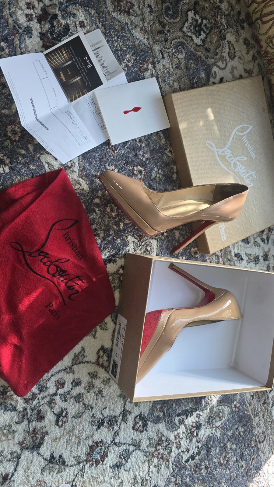 Christian Louboutin Pigalle Plato 120 Patent Calf in Nude size 39