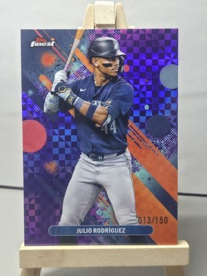 2025 Topps Finest Common Julio Rodriguez #53 Purple Checkerboard Refractor /150