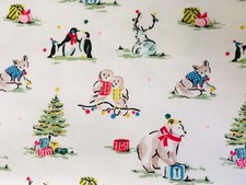 25cm x 44cm L Cath Kidston Christmas Party Animals Matt Oilcloth PVC Cotton Duck