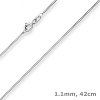 1,1Mm Panzerkette Goldkette Collier Halskette Aus 375 Gold WeißGold 42Cm