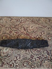 VTG Women's Black Sequin Geometric Pattern belt 100 Rayon Satin Short RN 79124