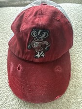 NEW! $75 Retro Sport Distressed Madison Wisconsin Bucky Badger Baseball Hat Cap