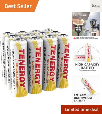 AA Rechargeable Battery NiCd 1000mAh 1.2V Battery Pack for Solar Lights, Gard...