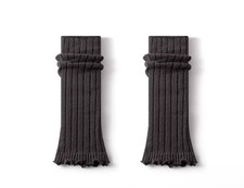 Dark Gray Ribbed Knit Leg Warmers   Women Y2K Style   Soft Boot Socks