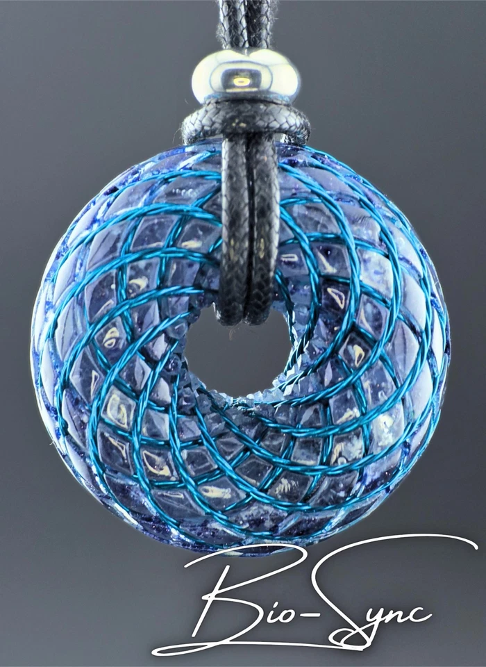 Phi Torus "Copper Tide" Vortex Energy Pendant, Peruvian Opalina & Copper Ore  - Image 2 of 2