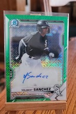 2021 Bowman - Mega Chrome Mojo Autographs Yolbert Sanchez Green Refractor /99