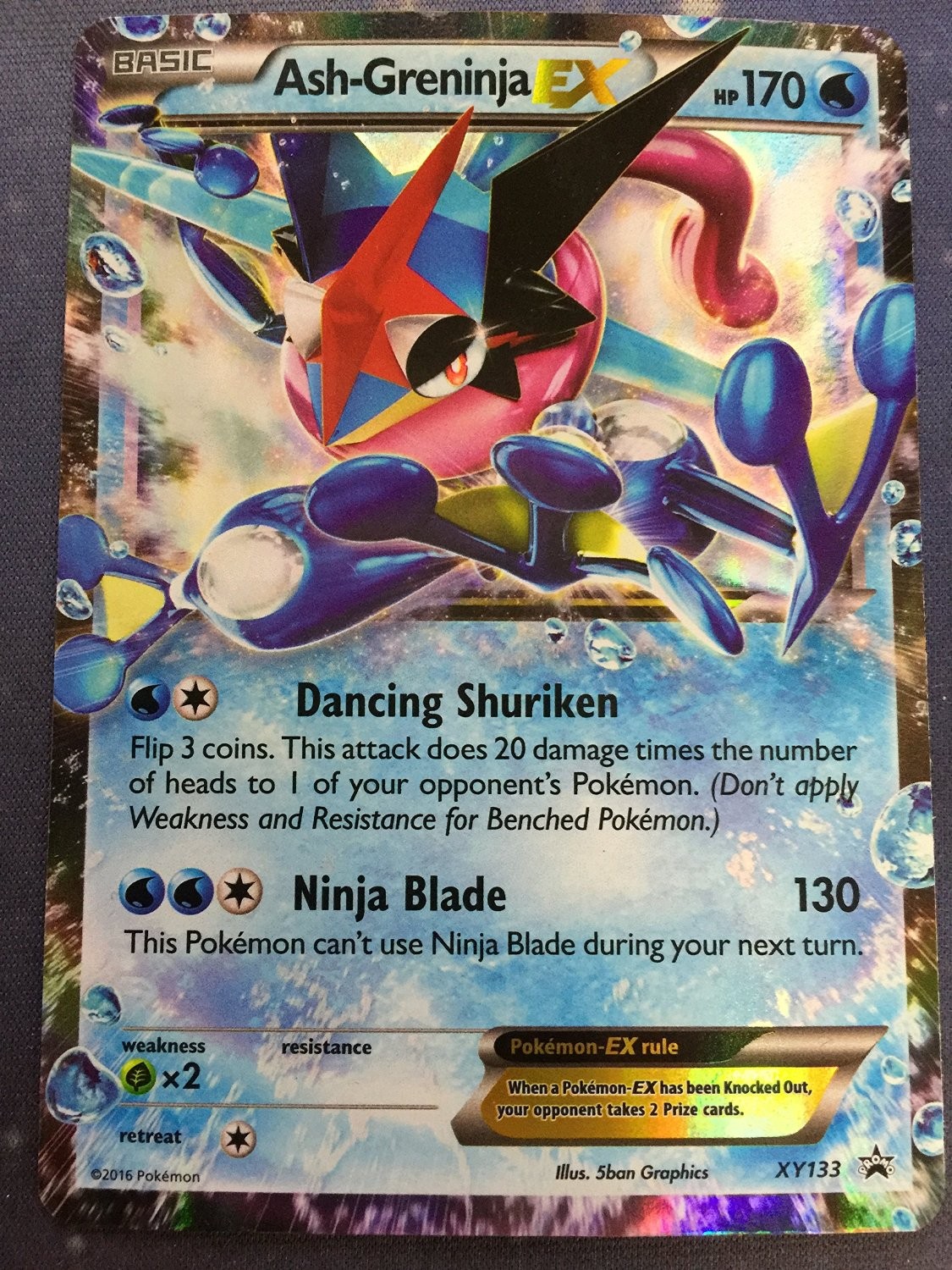 1x Ash-Greninja EX - XY133 - Ash-Greninja EX Box - Holo Heavily Played Pokemon X