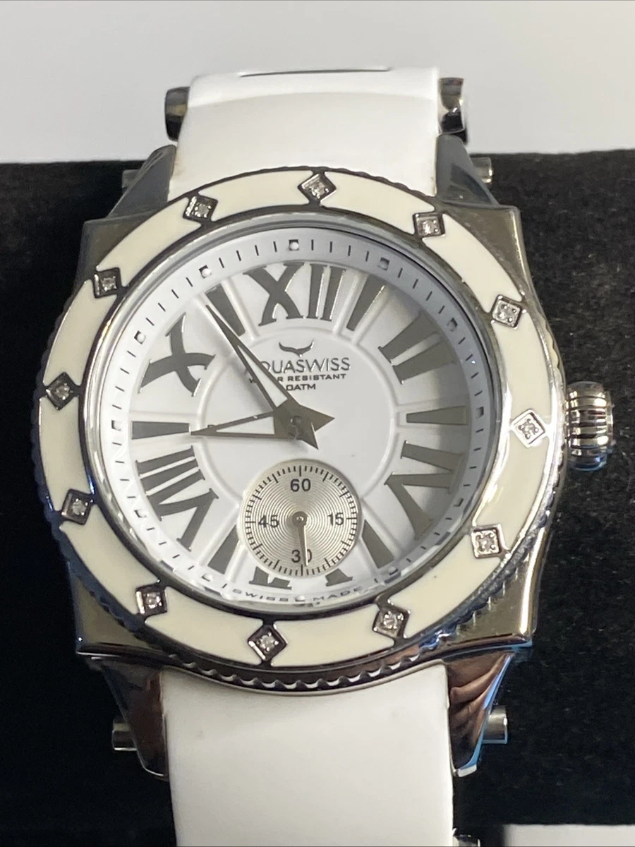 Aquaswiss Swissport 24 Women\'s Diamond Watch White Strap New In Box Gift AQUASWISS Swissport L24 Diamond Sporty Watch, 44mm - 0.25  main image 2