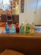 VTG Dr Fisch’s Bitters Fish Bottle Wheaton Blue Green Amber Glass My Little Pet