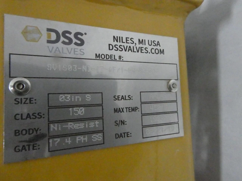 Dss SV1S03-NI-17-AF/1-HW-S2-S19 Manual Knife Gate Valve 150 3in - Image 4 of 4
