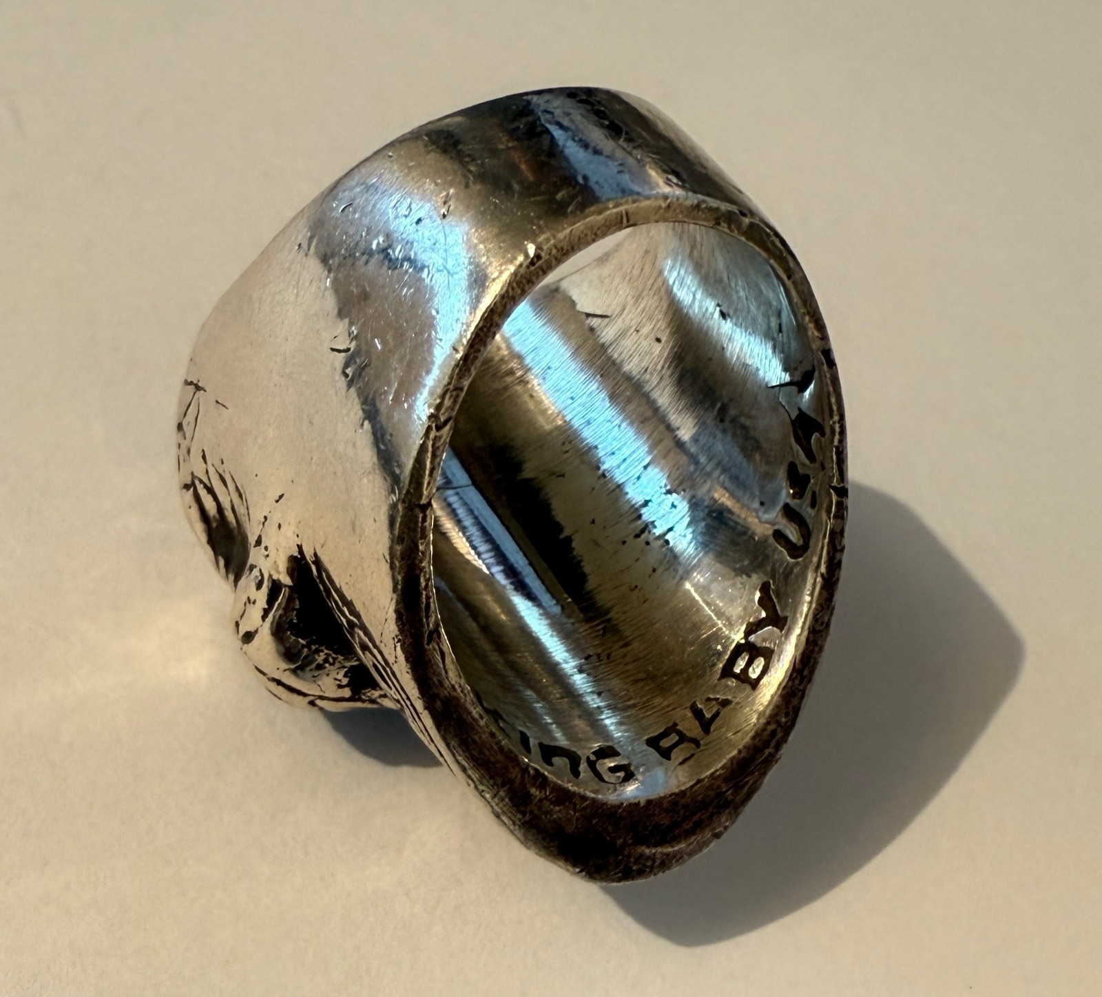 King Baby Studio XL Skull Ring (925)  Size 10 💀 *SUPER RARE DESIGN* HEAVY *SALE