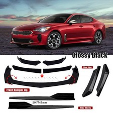 Glossblack Front Bumper Lip Splitter Spoilerside Skirtrear Lip For Kia Stinger